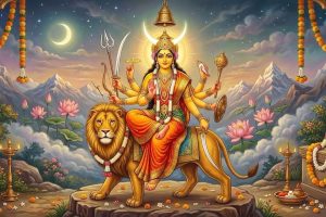 नवरात्रको तेस्रो दिन आज चन्द्रघण्टा देवीको विशेष पूजा–आराधना गरिँदै